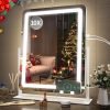 91CYnqPRS6L._AC_SL1500 Vanity Mirror with Lights - 15"x12.6" LED Lighted Makeup Mirror, Large Makeup Mirror with Lights, Touch Screen with 3-Color Lighting, Dimmable, for Vanity Desk Tabletop, Bedroom