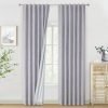 Chambray Blue Full Blackout Curtains 84 inch for Bedroom Living Room Darkening Soundproof Window Panels Thermal Insulated Rod Pocket Back Tab Grayish Blue Drapes 2 Panels 50" Wx84 L