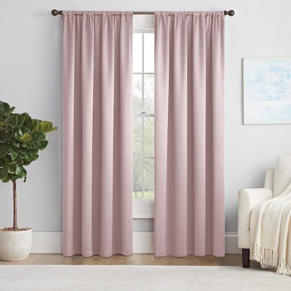 Modern Room Darkening Rod Pocket Window Curtain for Bedroom (1 Panel), 54 in x 54 in, Grey
