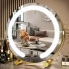 Vanity Mirror with Lights, 17x13 inch LED Lighted Makeup Mirror, Large Makeup Mirror with Lights, Touch Sensor with 3-Color Lighting, Dimmable for Vanity Desk Tabletop, Bedroom