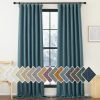 Faux Linen Curtains 90 inches Long for Doorway, Pinch Pleated Thick Room Darkening Window Treatments Noise Reducing Privacy for Living Room/Bedroom, Natural, W34 x L90, 2 Panels