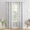 91gBfDdljLL._AC_SL1500 Leaf Print Semi-Sheer Grommet Curtain Panel, 40" x 84, White