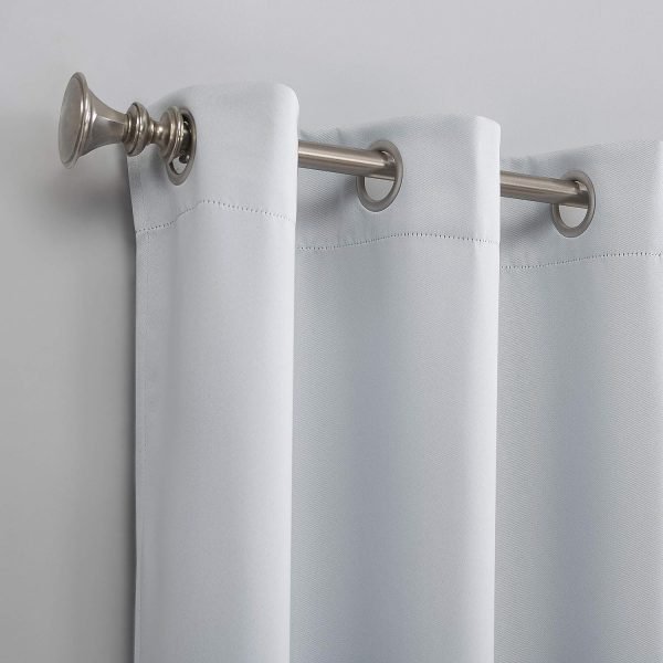 91gaR2t3FUL._AC_SL1500 Energy Saving Blackout Grommet Curtain Panel, 40" x 84", Dove White 2 Count (Pack of 1)