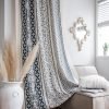 Geometric Semi-Blackout Window Curtains 2 Panels Boho Linen Room Darkening Curtains Tassels Rod Pocket Window Drapes for Bedroom Living Room(52" W x 63" L Pair, Cream)