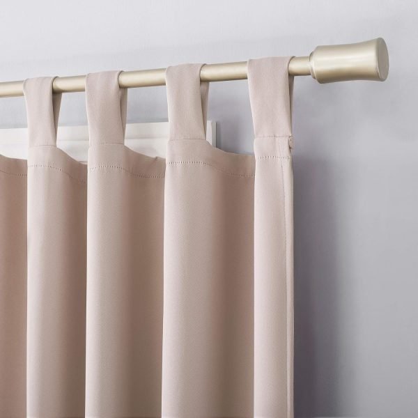 Energy Saving Blackout Tab Top Curtain Panel, 40" x 84", Blush Pink