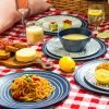 91x3RmCLWPL._AC_SL1500 12 Piece Melamine Dinnerware Set - Durable, Dishwasher Safe Blue Plates and Bowls - Dining, Parties, Camping Dish Set Blue Planet Collection