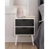 A small bedside table with two drawers, white bedside table, suitable for bedrooms and living rooms