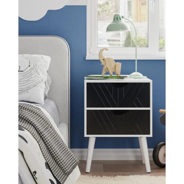 A small bedside table with two drawers, white bedside table, suitable for bedrooms and living rooms