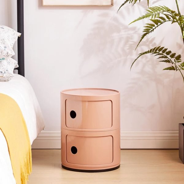 Bedroom  Round Mobile Nightstands Nordic Storage Cabinet Mini Bedside Table Storage Rack Night Table Furniture Home Accessories