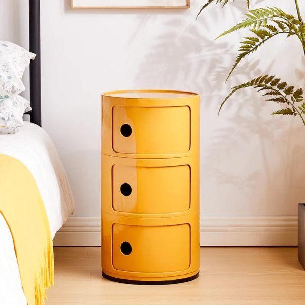 Bedroom  Round Mobile Nightstands Nordic Storage Cabinet Mini Bedside Table Storage Rack Night Table Furniture Home Accessories