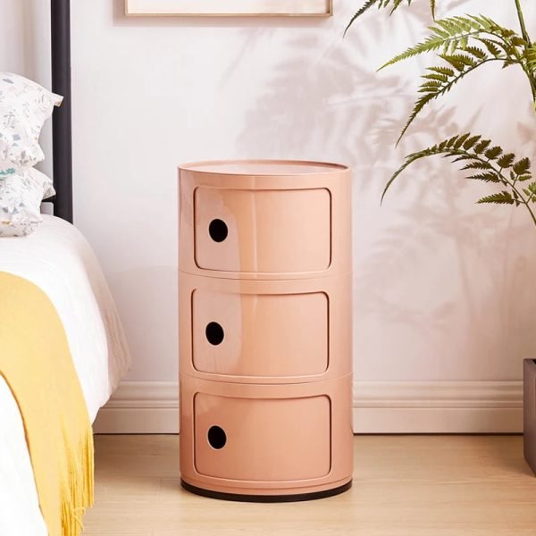 Bedroom  Round Mobile Nightstands Nordic Storage Cabinet Mini Bedside Table Storage Rack Night Table Furniture Home Accessories