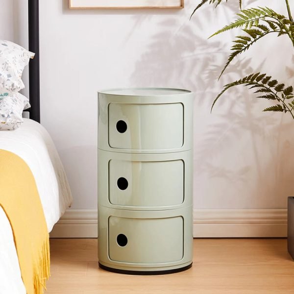 Bedroom  Round Mobile Nightstands Nordic Storage Cabinet Mini Bedside Table Storage Rack Night Table Furniture Home Accessories