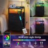Black-Night-Stand-with-LED-Lights-Charging-Station-End-Bedside-Table-with-3-Drawers-USB-Ports_c2f4c27f-30a0-435d-a51a-739d301bdddc Black Night Stand with LED Lights&Charging Station, End Bedside Table with 3 Drawers, USB Ports and Outlets for Bedroom Living