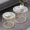 Gold-Coffee-Table-Round-End-Table-Set-of-2-Coffee-Table-with-Metal-Frame-and-Tempered_840c4b03-6e6a-4a83-aaf4-4e1a5bf52875 Gold Coffee Table, Round End Table Set of 2, Coffee Table with Metal Frame and Tempered Glass Top, Modern Accent Side Table