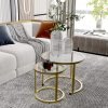 Gold-Nesting-Coffee-Table-Set-of-2-Small-Glass-Round-Nesting-Tables-for-Living-Room-Bedroom_4260c41d-87b5-4441-be81-40661f61f754 Gold Nesting Coffee Table Set of 2, Small Glass Round Nesting Tables for Living Room Bedroom, Accent Tea Table with Metal Frame