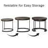 Industrial-Woodgrain-Round-Coffee-Table-Set-Nesting-End-Tables-Living-Room-Office-Craft-Display-Snack-Plate_c7045db7-10bd-4867-baa1-9872e3f47236 Industrial Woodgrain Round Coffee Table Set Nesting End Tables Living Room Office Craft Display Snack Plate Spot Brown Walnut