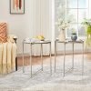 Metal-Tray-Sofa-Side-Tables-Set-of-2-Outdoor-Indoor-Snack-Coffee-Accent-Living-Room-Waterproof_4440048a-9c7a-446a-b697-cdcf9c2a5ac8 Metal Tray Sofa Side Tables Set of 2 Outdoor Indoor Snack Coffee Accent Living Room Waterproof Anti-Rust End Table Grey Decor