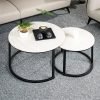 Miereirl-Round-Nesting-Coffee-Table-Circle-Accent-Tables-for-Small-Spaces-Side-End-Set-of-2_99227bc1-b926-4dc1-a326-4249bc64ed32 Round Nesting Coffee Table Circle Accent Tables for Small Spaces Side End Set of 2 Living Room Balcony Office