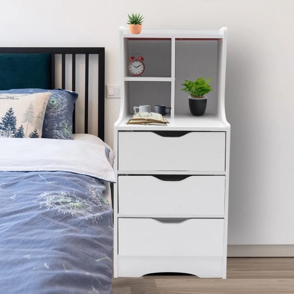 Multifunction-33Inch-Bedroom-Storage-Nightstand-Modern-Bedside-End-Table-with-3-Drawer Multifunction 33Inch Bedroom Storage Nightstand, Modern Bedside End Table with 3 Drawer