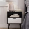 Nightstand,Small Bedside Table with Two Drawers,Bedside Furniture,Mid-Century Modern End Table with for Bedroom,Living Room