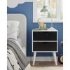 Nightstand,Small Bedside Table with Two Drawers,Bedside Furniture,Mid-Century Modern End Table with for Bedroom,Living Room
