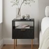Nightstand,Small Bedside Table with Two Drawers,Bedside Furniture,Mid-Century Modern End Table with for Bedroom,Living Room