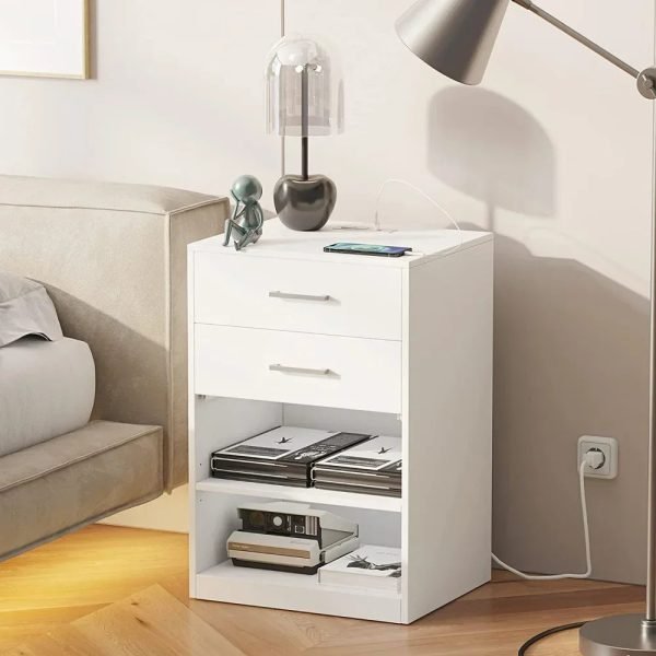 Nightstand-with-Charging-Station-2-Drawers-Bedside-Table-with-USB-Port-and-Outlets-Storage-Shelves-with_ce597bbf-b8f7-4e28-817e-97ea76f033d7 Nightstand with Charging Station, 2 Drawers Bedside Table with USB Port and Outlets, Storage Shelves with Sliding Drawer