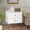 Nightstands，with 2 Storage Drawers Metal Legs Bedside Night Table for Storage in Bedroom, Stable Metal Frame，Nightstands
