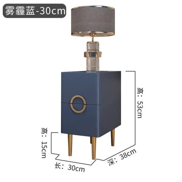 Nordic Bedroom Bedside Table Modern Narrow Rock Surface Nightstand 2 Drawers Wooden Bedroom Tables Night Stand