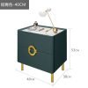 Nordic Bedroom Bedside Table Modern Narrow Rock Surface Nightstand 2 Drawers Wooden Bedroom Tables Night Stand