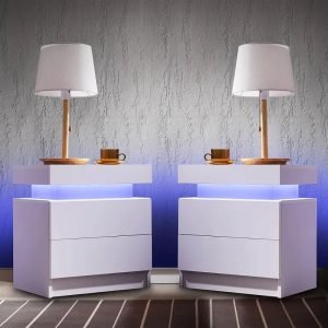 Side-Bed-Table-With-LED-Light-Bedside-Tables-for-the-Bedroom-Furniture-Generic-Nightstand-Set-of Side Bed Table With LED Light Bedside Tables for the Bedroom Furniture Generic Nightstand Set of 2 LED Nightstand With 2 Drawers