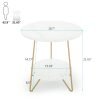 Tribesigns-2-Tier-Faux-Marble-End-Table-Round-Side-Table-with-Shelves-Small-Coffee-Accent-Table_e1443932-c67b-45ec-8809-0533501d646b 2 Tier Faux Marble End Table Round Side Table with Shelves Small Coffee Accent Table for Living Room, White and Gold