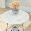 Tribesigns-2-Tier-Faux-Marble-End-Table-Round-Side-Table-with-Shelves-Small-Coffee-Accent-Table_ee766c90-a0b0-4d7d-a934-7d9997225037 2 Tier Faux Marble End Table Round Side Table with Shelves Small Coffee Accent Table for Living Room, White and Gold
