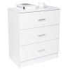 US  Wooden bedside table with 3 drawers, bedside table accent bedroom dressing table cabinet-