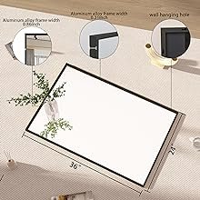 Black mirror for bathroom aluminum alloy frame