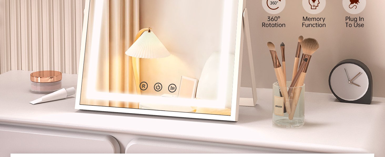 desk makeup mirror with light