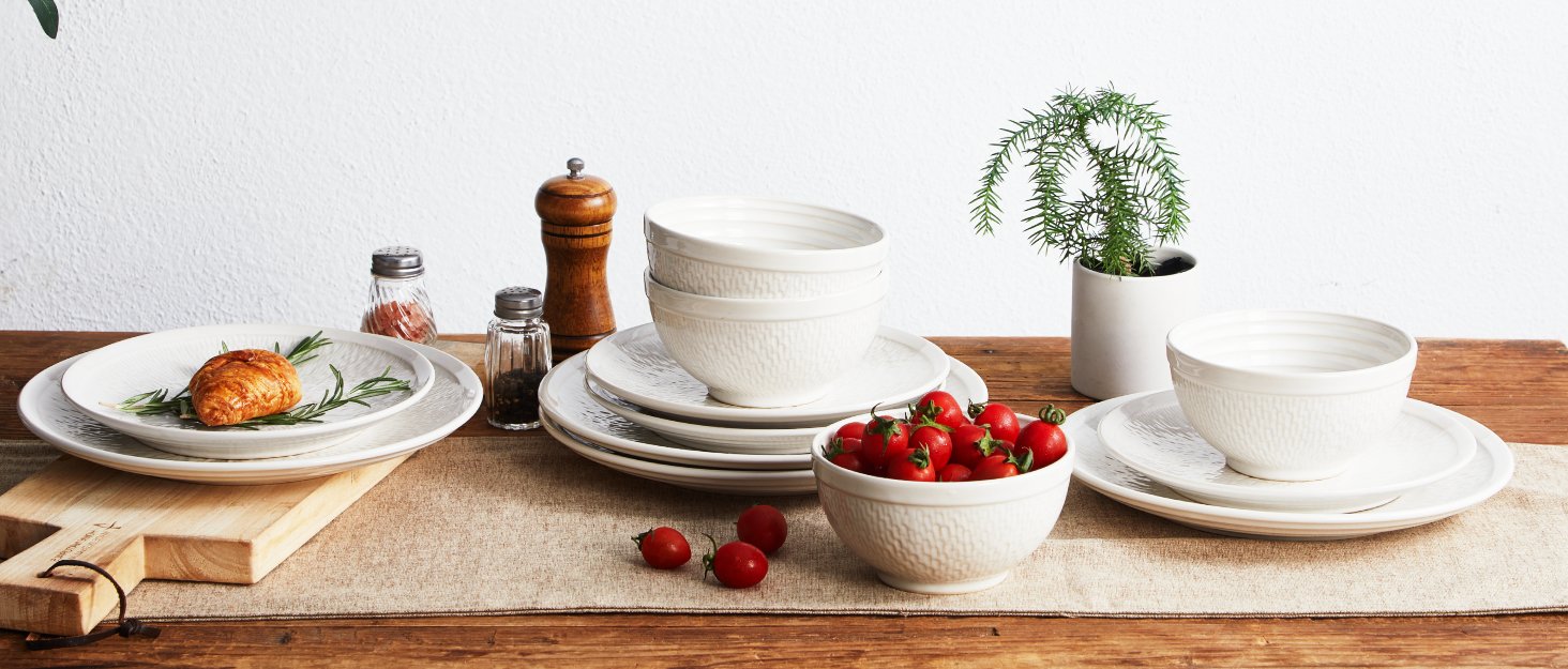 12 Piece Melamine Dinnerware Set - Durable, Dishwasher Safe Blue Plates and Bowls - Dining, Parties, Camping Dish Set Blue Planet Collection