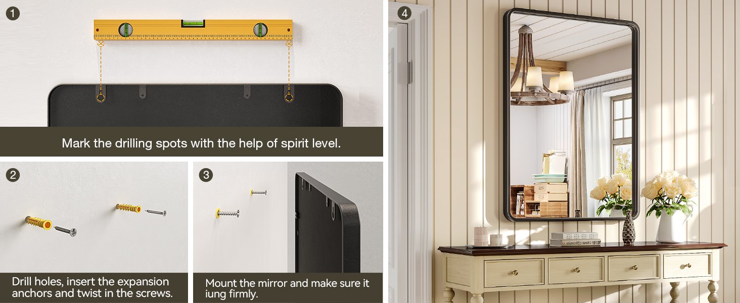 easy to install bahroom mirror