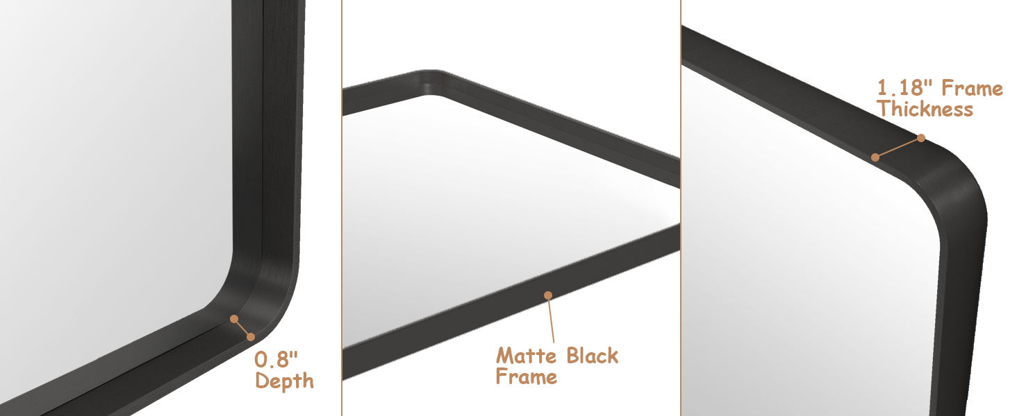 Matter Black Bathroom Mirror