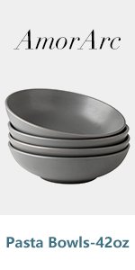 gray pasta bowls set
