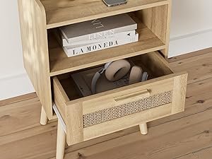 rattan nightstand