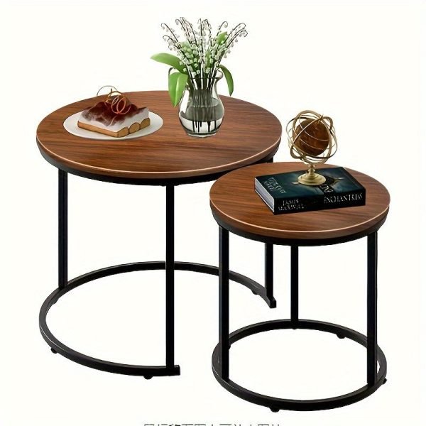 d25eddc4ae89c6f5a2306d4820330d1a 2pcs/set Modern Style Coffee Table Combination, Living Room Decorative Coffee Table Combination, Modern Simple Bedroom Apartment Bedside Table