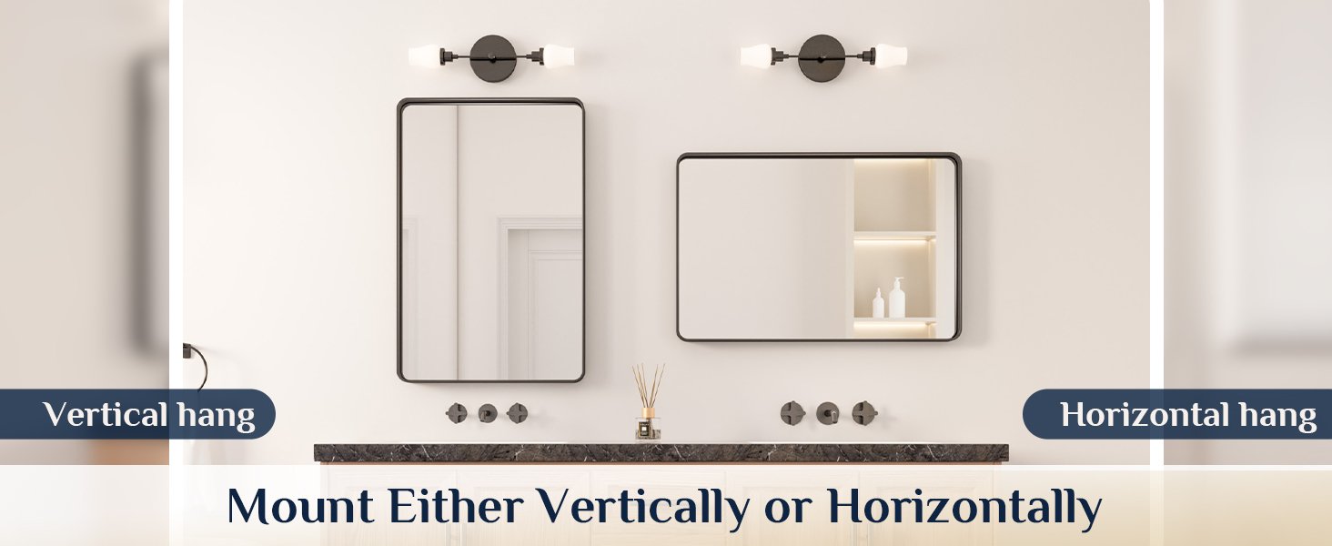 Black Framed Bathroom Mirror