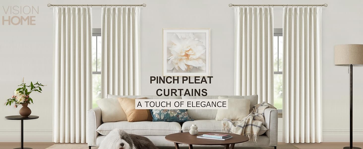 pinch pleated linen curtains