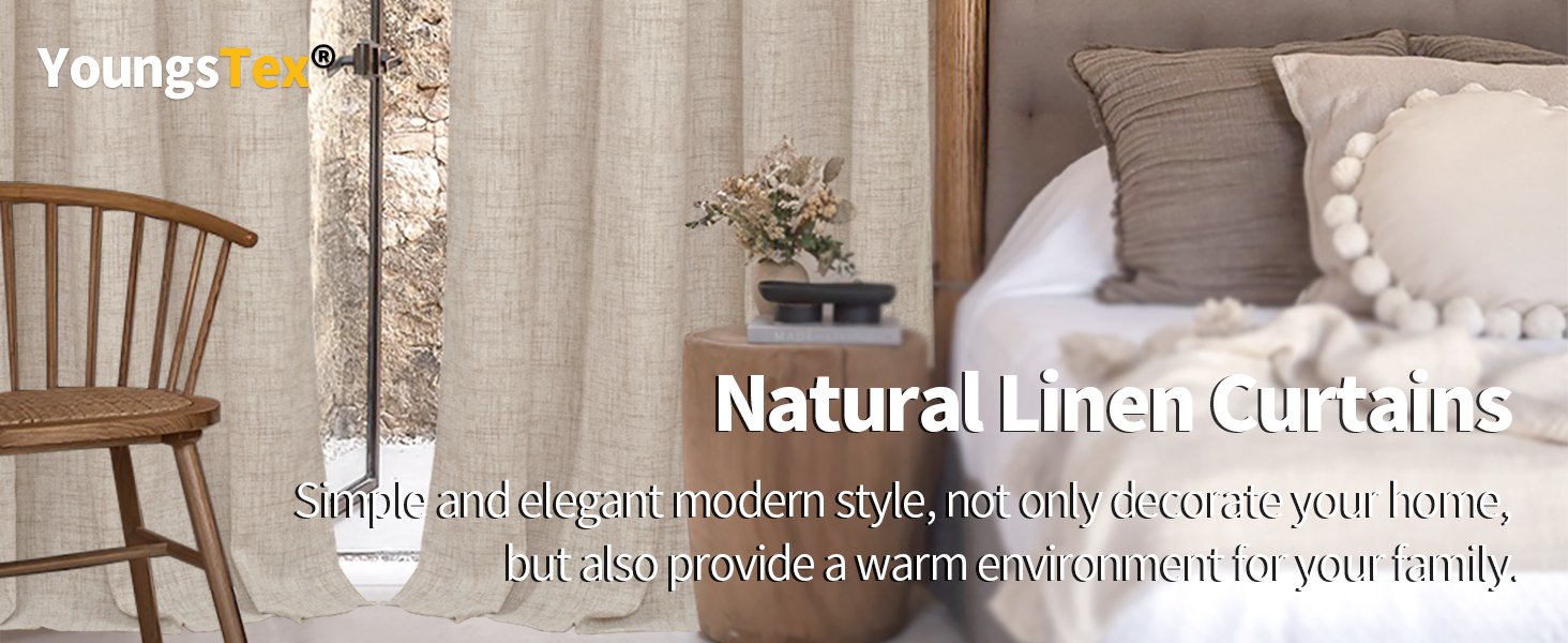YoungsTex Natural Linen Curtains
