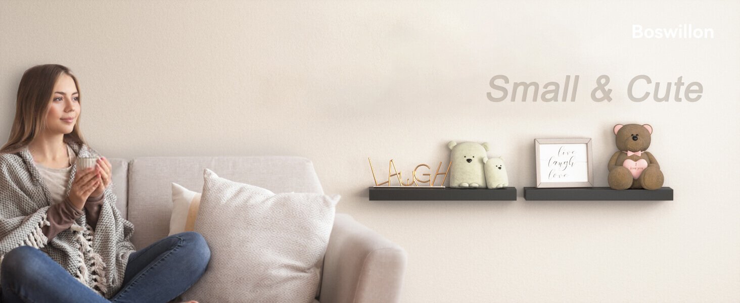 black shelves living room