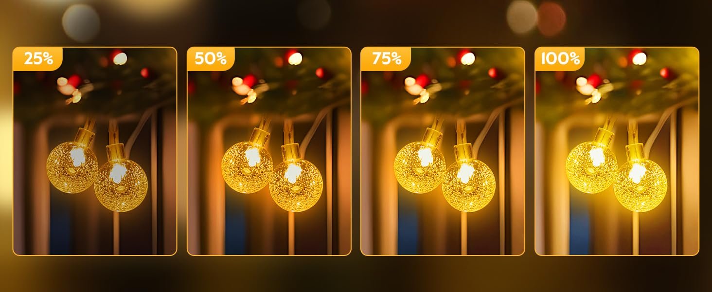 Minetom Battery Operated Crystal Globe String Lights