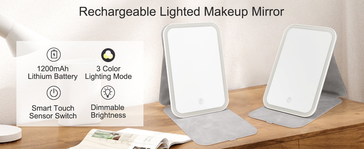 Rechargeable Lighted Makeup Mirror