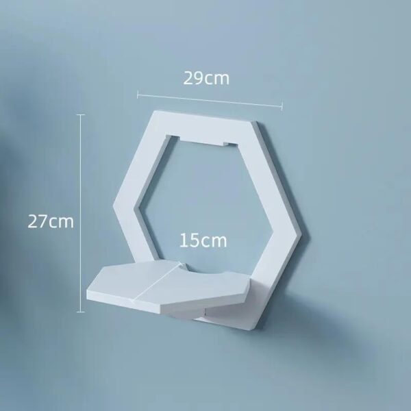 Wall-Mounted Decorative Hexagon Storage Rack PVC Floating Shelves Flower-Shaped Home Storage for Room Decor