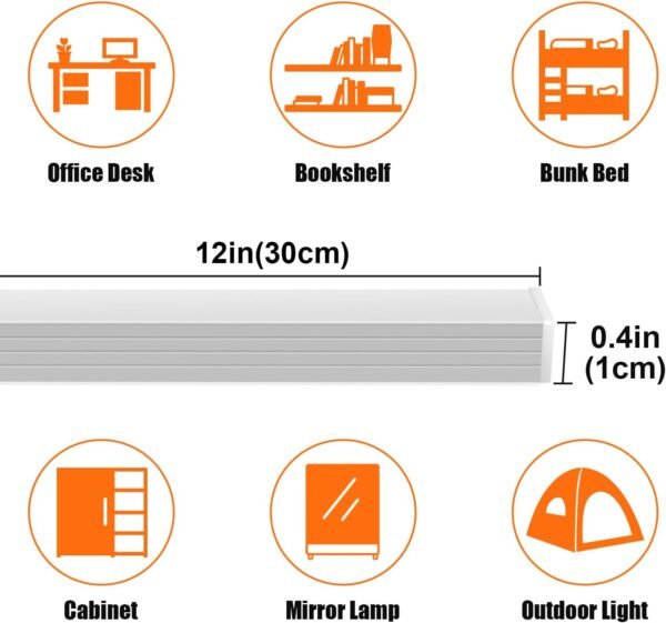 61txtt0D8CL._AC_SL1500 LED Under Cabinet Lighting, Under Cabinet Lights with USB Powered Under Cabinet Lights for Closet Light Bar Under Counter Lighting Work Tables Student Dormitory (Include AC Power Plug)